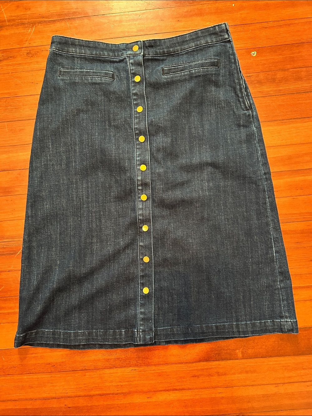 Talbots Dark Wash Denim Skirt Midi A-Line Women’s Size 12 NWT - Picture 3 of 9